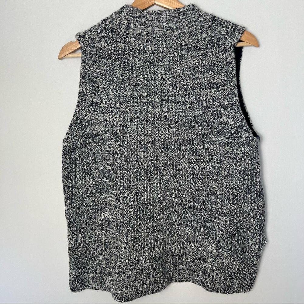 J.Crew Women’s Sleeveless Sweater Vest Tank Top Wool Blend Gray Preppy Size L - Picture 5 of 7